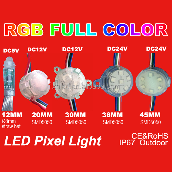 DC 12V 3 pcs SMD 5050 Diffused RGB LED Pixel , Addressable RGB LED ...