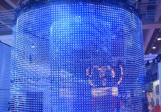 IP65 RGB 30mm LED Mesh Screen Outdoor Waterproof Advertisement Display LED Grid Screen