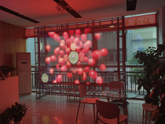 ODM OEM Transparent LED Display Screen High Brightness 10000dot/M2 Cluster Control