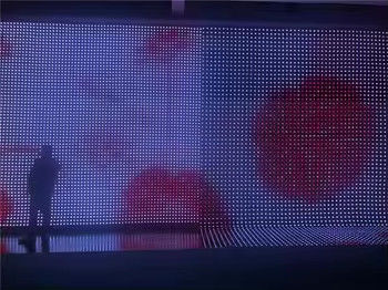 Outdoor programmable P125 led grid pixel screen advertising mesh screen light