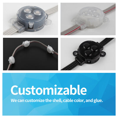 30mm 12V IP67 Waterproof LED Point Light with 120 Degree Beam Angle and RGBW Color Made of PC Material