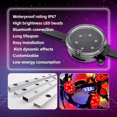 40mm Smart Addressable LED Pixel Light IP67 Waterproof High Brightness Outdoor Facade Media Wall Lamp