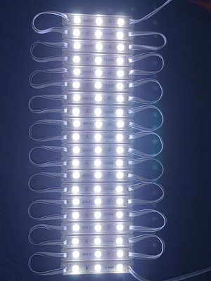 7512-5050 RGB LED Module 0.72W LM60-66LM Angle 160 IP65 With The Light Box Displaying The Different Luminous Characters