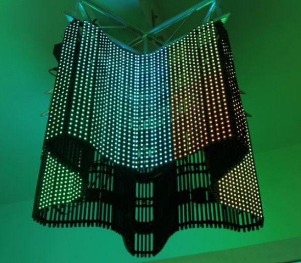 Indoor Outdoor Flexible Advertising LED Mesh Screen Transparent For ...