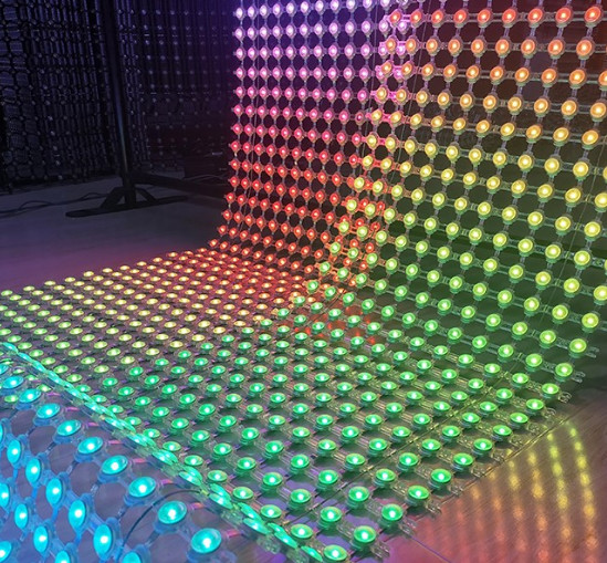 Outdoor Indoor Soft Flexible LED Mesh Screen Full Color RGB LED Pixel Mesh