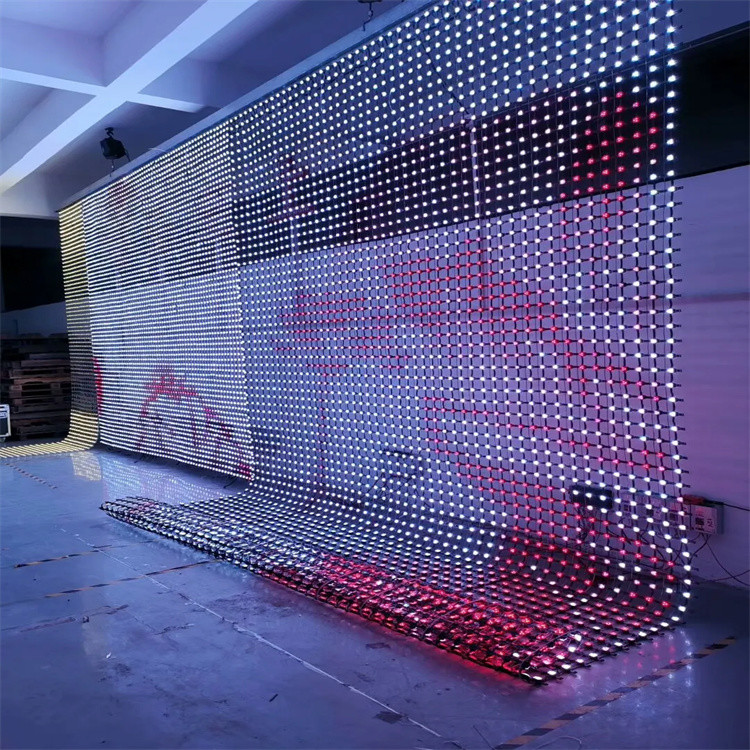 P50 Pixels Mesh Led Screen Display IP67 SMD3535 DC12V 80W RGB LED Net ...