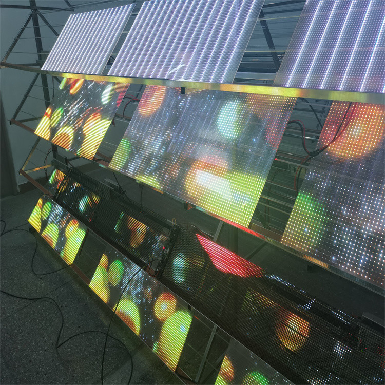 P10 RGB Color LED Transparent Film Screen Indoor Hard / Flexible LED ...