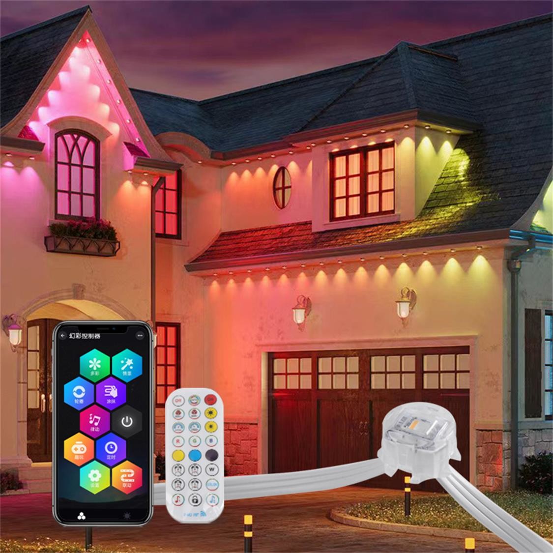 Smart RGB Outdoor Christmas Lights 20MM DC12V App Controller IP67 ...