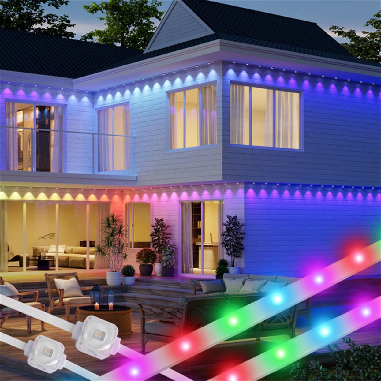 Home 24V RGBW IP67 LED Eaves Light Outdoor Color Decorative for ...