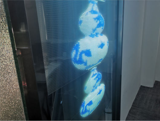 Indoor Curtain Window TV Glass Transparent LED Screen P16 Fixed Installation 3906Dot/M2
