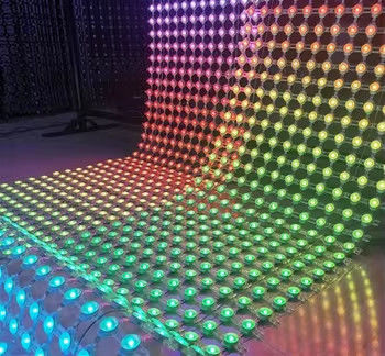 3in1 SMD3535*3 Programmable Full-Color LED Mesh Display Panel for Advertisement IP67 Protection Class