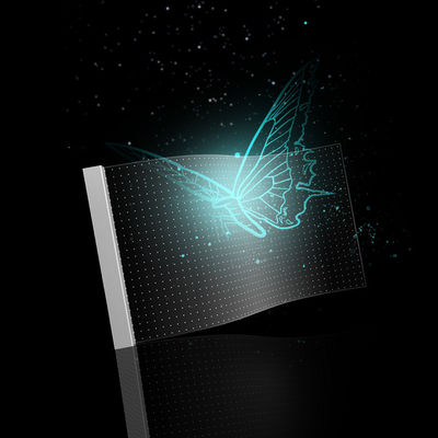 Adhesive LED Transparent Film Screen On Glass Advertising Video Wall P6.25 DC5V SMD1314RGB 16bit