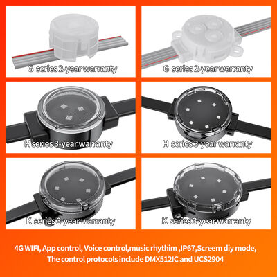 30mm IP67 Waterproof RGB Pixel Point Light with DMX512 Control for Building Outlines and Media Displays